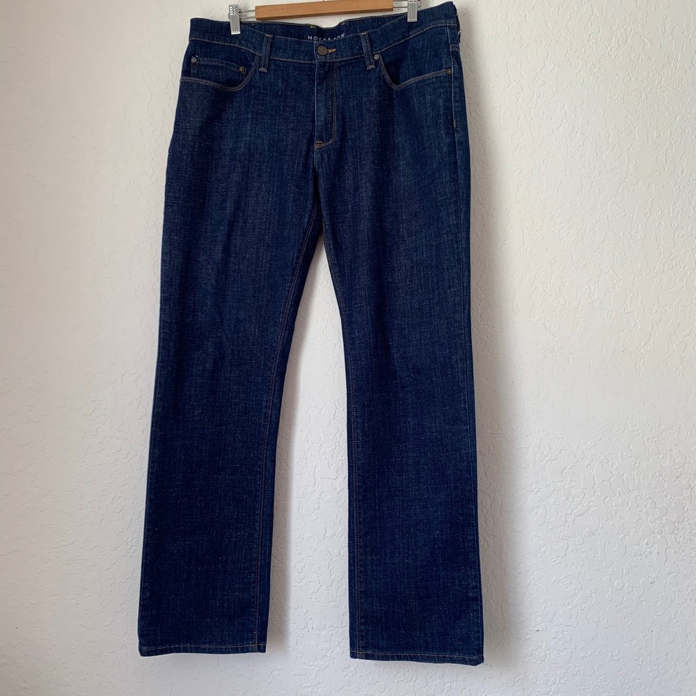 Mott & Bow Straight Leg Jeans Men 36 Dark Indigo Blue Denim Casual Classic